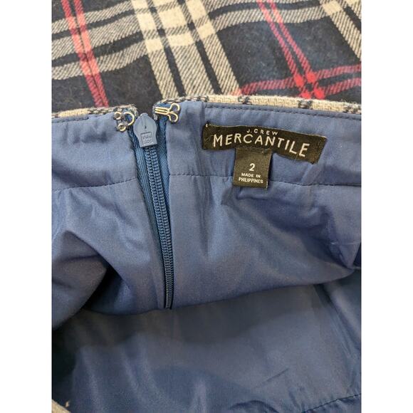 J. Crew Mercantile Plaid Ruffle Mini‎ Skirt 2 Pink Blue Micro Lined Back Zip 90s - Picture 4 of 10